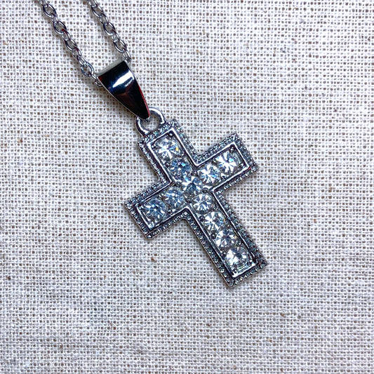 Essential Cable Chain with Iced Cross Pendant